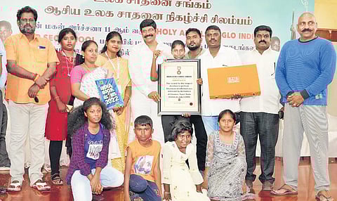 Archana performed silambam blindfolded and entered Asia Book of Records