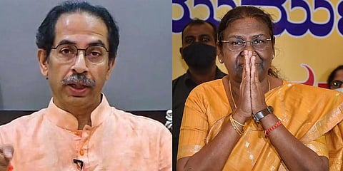 Uddhav Thackeray (L) and Droupadi Murmu (R) (Photos | PTI)