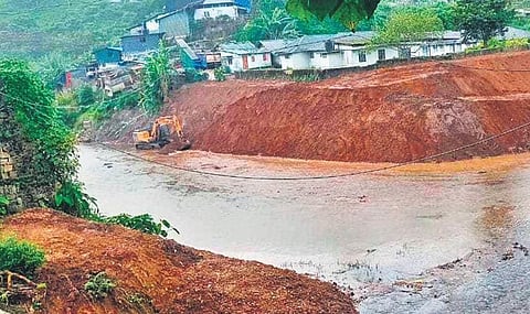 Muthirapuzha river that was widened in Munnar town as part of the 'Operation Smooth Flow' project of the state water resources department | Express