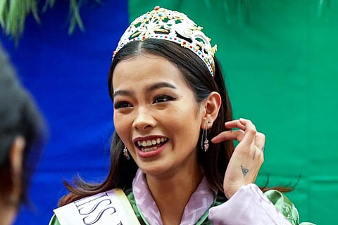 Miss Bhutan 2022, Tashi Choden attends a pride event hosted in her honour in Thimphu. (Photo | AFP)