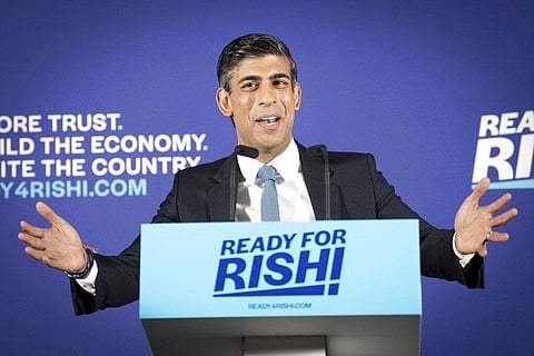 British Treasury chief Rishi Sunak in London. (File Photo | AP)