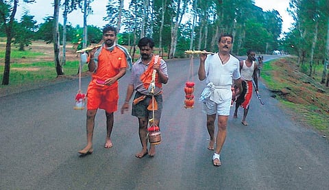 Devotees seen undertaking the Kanwar yatra in this file picture | pti