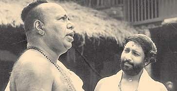 Thilakan, Nedumudi Venu in  the film version of Perumthacchan.