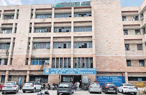 View of the dilapidated Swami Dayanand Hospital. (Photo| Express)