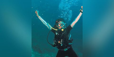 During one of her diving trips