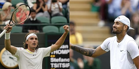 Stefanos Tsitsipas (L), Nick Kyrgios(R).(Photo | AP)