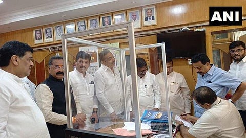 Shiv Sena MLA Rajan Salvi files his nomination for Maharashtra Assembly Speaker election. (Photo | ANI)