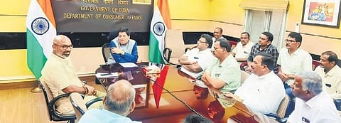 Millers narrate their woes to Union Minister Piyush Goyal in New Delhi on Wednesday