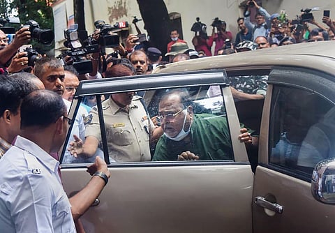 West Bengal Minister Partha Chatterjee being produced at a court. (Photo | PTI)