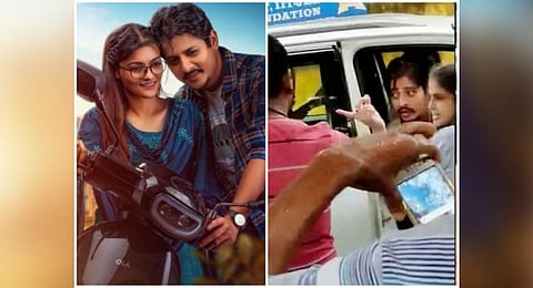 L-R: A still of 'Premam' shows Odia actors Prakruti Mishra and Babushaan Mohanty; Mohanty and wife are pictured in a screengrab.