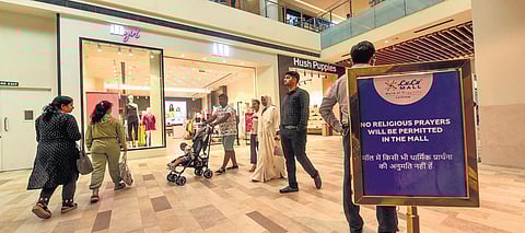Notices regarding ban on religious prayers have been put up at Lulu Mall in Lucknow | PTI