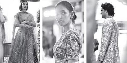 Images from model fittings for JJ Valaya show at FDCI India Couture Week 2022