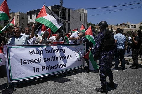 Palestinians protest. (Photo | AP)