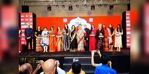 2019 Devi winners on stage with union minister Smriti Irani
