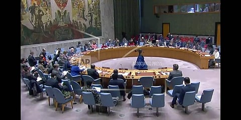 The United Nations Security Council during a meeting at UN headquarters( Photo | AP)