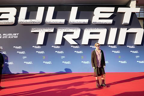 Brad Pitt walks the red carpet for the movie 'Bullet Train' at the Zoopalast, Berlin. (Photo | AP)