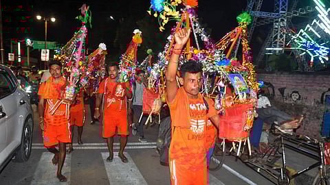 Kanwariyas during the 'Kanwar Yatra'.