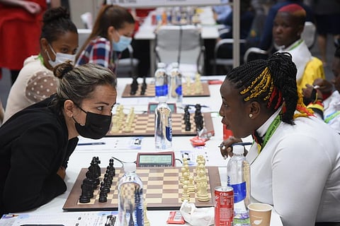 International players at the Chess Olympiad at Mamallapuram, in Chennai. (Photo | R. Satish Babu, EPS)