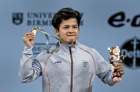 Weightlifter Jeremy Lalrinnunga at the Birmingham Commonwealth Games. (Photo | PTI)