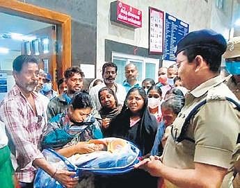 The baby was handed over to Dhivyabharathi on Sunday. (Photo| EPS)