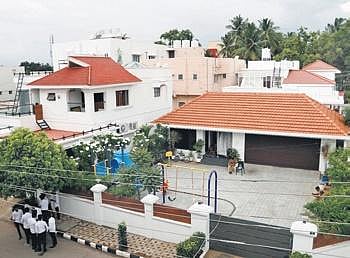 A property of R Chandrasekar being raided in Coimbatore. (Photo| S Senbagapandiyan, EPS)