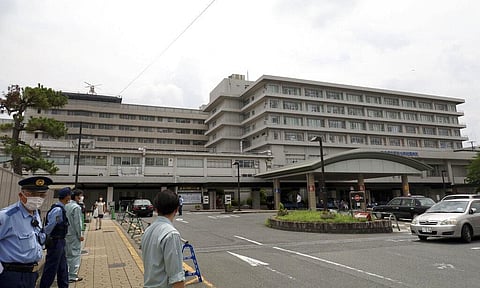 This photo shows the hospital where Japan’s former Prime Minister Shinzo Abe is transported in Kashihara, Nara prefecture, western Japan Friday, July 8, 2022. (Photo | AP)