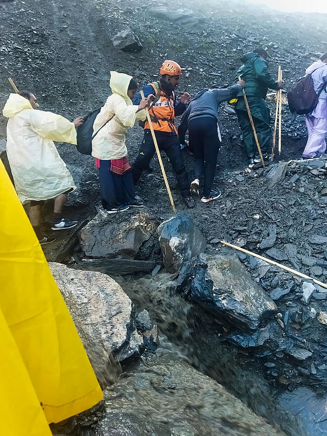 The 43-day Amarnath Yatra is being held after a gap of three years. In 2019, the pilgrimage was cancelled midway ahead of the Centre abrogating Article 370 provisions of the Constitution. The pilgrimage did not take place in 2020 and 2021 due to the Covid pandemic. (Photo | PTI)