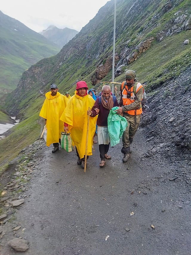 An integrated command centre has been set up under the charge of the divisional commissioner of Kashmir while helpline numbers have been established in Anantnag in South Kashmir, Srinagar and in Delhi for families of pilgrims to know about the wellbeing of their kin. (Photo | PTI)