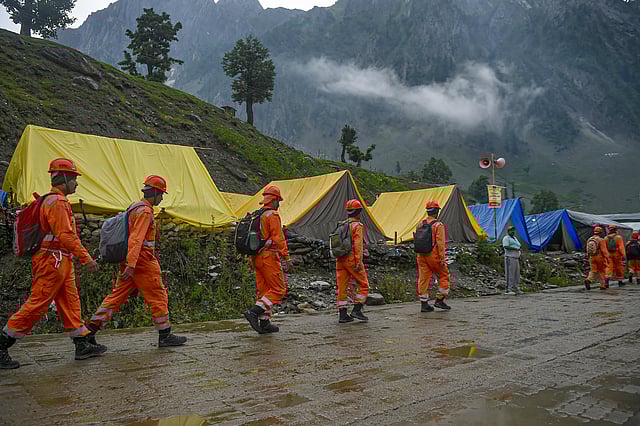This year, for the first time, devotees are tagged with a wireless tracking system. Tens of thousands of police and soldiers guard the pilgrimage routes. (Photo | PTI)