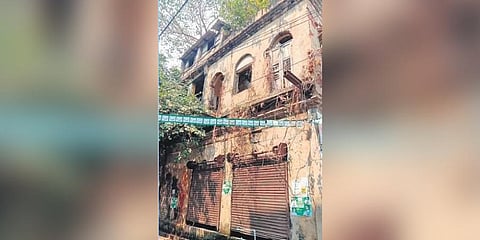 An old house in dilapidated condition at Buxi Bazar’s Pension Lane.