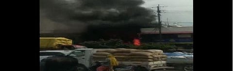 Fire broke out at a private hospital in Jabalpur. (Screengrab from ANI video)