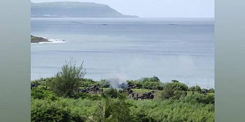 Taiwan military conducts artillery drills in Fangshan township, Pingtung, southern Taiwan. (Photo | AP)