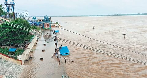 Godavari water levels inch closer to danger level at Bhadrachalam on Tuesday