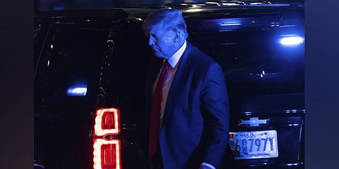 Former President Donald Trump arrives at Trump Tower. (Photo | AP)