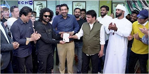 Malayalam actor Neeraj Madhav receiving UAE's Golden Visa. (Photo | Neeraj Madhav Instagram)