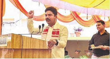 BJP MLA KP Tripathi, who had a heated exchange with govt official S K Mishra.