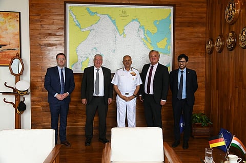 German Delegation with Vice Adm AB Singh. (Photo | Indian Navy)