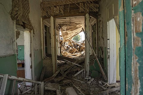 A view of the therapy department which was destroyed after a Russia attack on the hospital in Zolochiv, Kharkiv region, Ukraine, Sunday, July 31, 2022(Photo | AP)