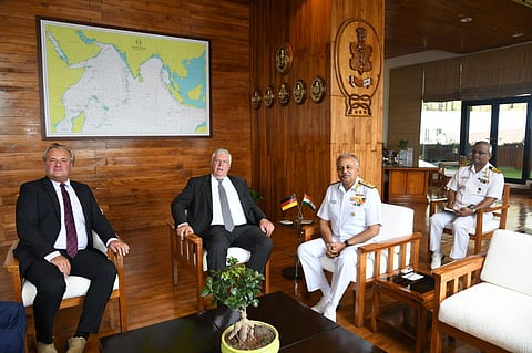 The German delegation with the FOCinC Western Naval Command. (Photo | Special Arrangement)