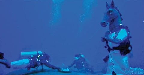 Scuba diving instructor SB Aravind Tharunsri leads a team of six for a game of underwater chess in Mamallapuram | Express