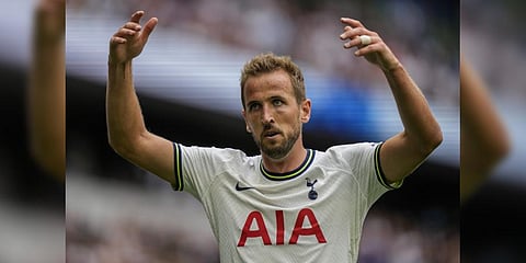 Tottenham's Harry Kane gestures during the English Premier League soccer match between Tottenham Hotspur and Wolverhampton Wanderers.(Photo | AP)