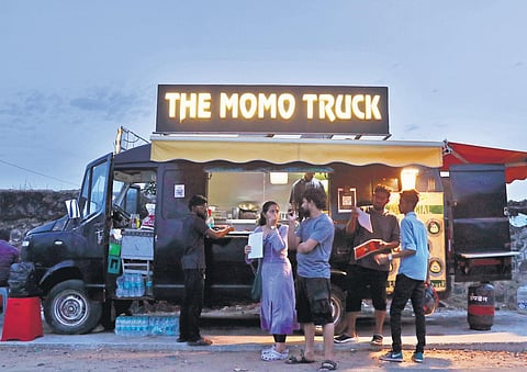 'The Momo Truck' in Thiruvanmiyur Beach.