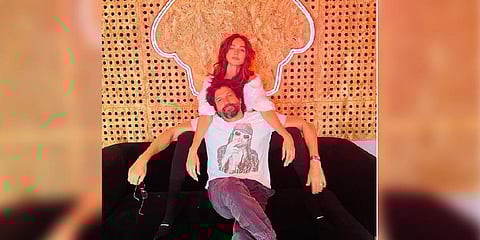 Actor-director Farhan Akhtar with wife Shibani Dandekar. (Photo |  Farhan Akhtar @ Instagram)