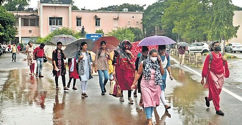 Aspirants coming out of ASO exam centre in Bhubaneswar on Saturday | Shamim Qureshy