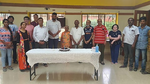 The twin towers being built by the builder at  JP Nagar Vth Phase against which residents have waged a legal battle; residents celebrating the demolition of Twin Towers in Noida. (Photo | EPS)
