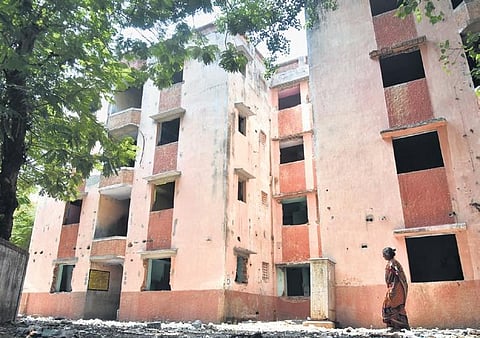The dilapidated structure that is to be demolished, in Tiruvottiyur, Chennai | P Jawahar