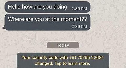 A screenshot of message sent from the fake account of Veena George