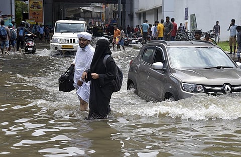 Heavy rain, which lashed Kochi city on Tuesday, resulted in traffic blocks, power outages, and flooding in several parts of the city. (Photo | A Sanesh, EPS)