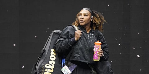 Serena Williams arrives to play Danka Kovinic during the first round of the US Open tennis championships, Monday, Aug. 29, 2022.(Photo | AP)