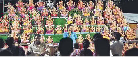 A man attends to customers at a shop in Erragadda on Tuesday | Vinay Madapu, Jwala